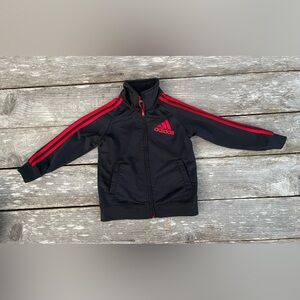 ADIDAS Track Jacket Black w/Red Stripes Adidas  Size 4T